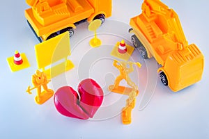 Broken heart concept