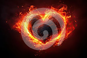 Broken Heart in Fire valentines Sadmess, Generative AI