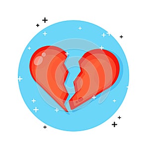 Broken heart icon design