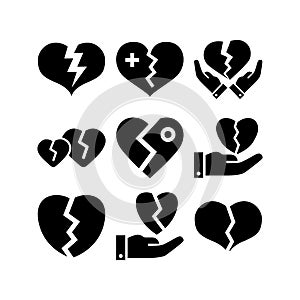 Broken heart icon or logo isolated sign symbol vector illustration