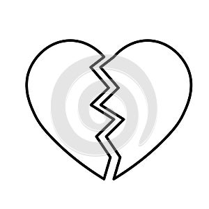 Broken heart icon. Simple flat vector illustration