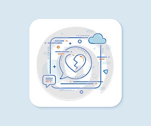 Broken heart line icon. Love crush sign. Vector