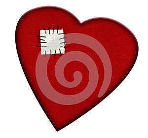 Broken heart mended, isolated