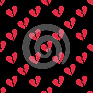 Broken Heart seamless pattern vector heartbreak background