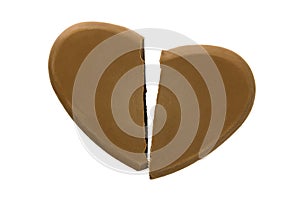 Broken heart shape chocolate