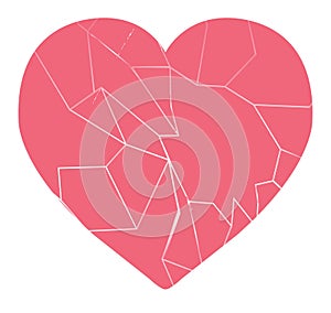 Broken heart vector isolated