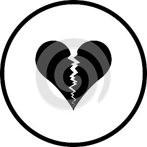 Broken heart vector symbol