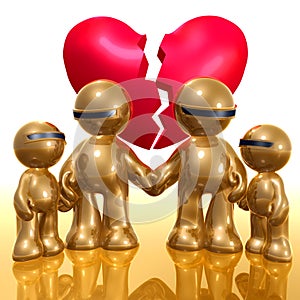 Broken hearted family 3d icon