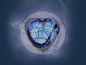 Broken hearted surrounded with smoke