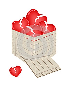 Broken Hearts in A Wooden Cargo Box