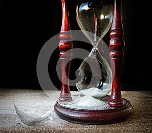 Broken hourglass - sand clock