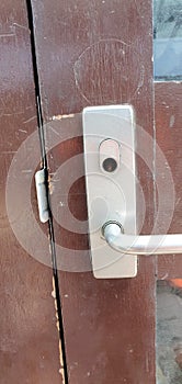 Broken house key on handle door