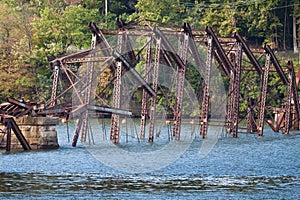 Broken Ices Ferry Bridge over Cheat Lake in Morgantown, West Virginia