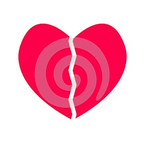 Broken icon on white background. flat style. broken heart icon for your web site design, logo, app, UI. broken heart symbol. love