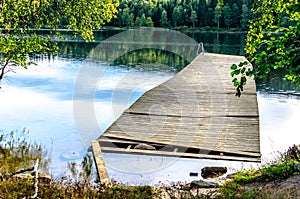 Broken jetty on Sognsvann Lake in Oslo