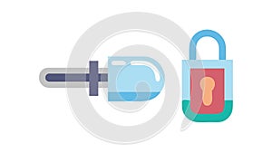 Broken Key Security Breach Padlock Icon, vector design Generative AI