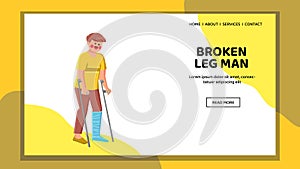 broken leg man vector