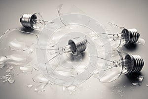 Broken light bulbs