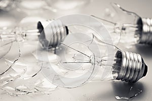 Broken light bulbs