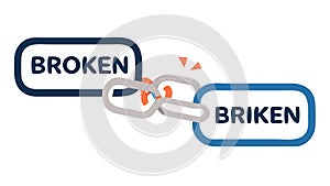 Broken Link Chain Icon for Connectivity Issues & Errors, vector design Generative AI