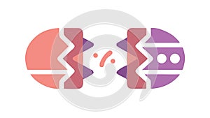 Broken Link or Connection Icon, Disruption and Error Vector, vector design Generative AI