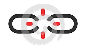 Broken link icon, connection error, digital disconnect, network issue, vector design Generative AI