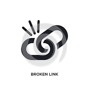 broken link isolated icon. simple element illustration from programming concept icons. broken link editable logo sign symbol