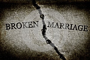 Broken Marriage Divorce Couple Torn Apart Destroyed Relationship