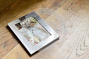 Broken marriage photo frame divorce