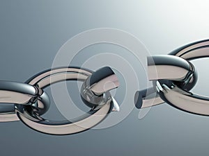 Broken metal chain