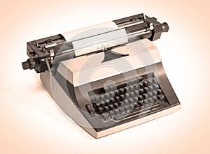 Broken metal typewriter, vintage object