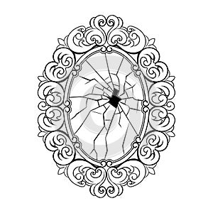 Broken mirror coloring book vector