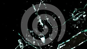 Broken mirror shattered in many pieces