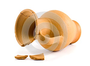 Broken old amphora