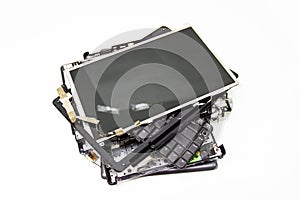 A broken old Computer laptop and notebook crash