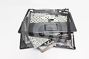 A broken old Computer laptop and notebook crash