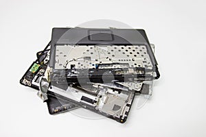 A broken old Computer laptop and notebook crash
