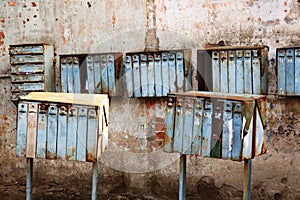 Broken old mail boxes