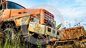 Broken old rusty truck
