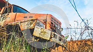 Broken old rusty truck