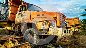 Broken old rusty truck