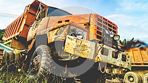 Broken old rusty truck