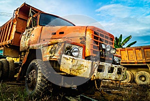 Broken old rusty truck