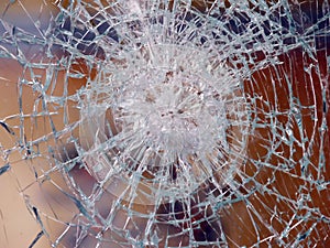 Broken pane of glass photo