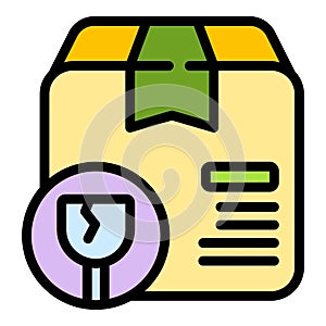 Broken parcel icon vector flat