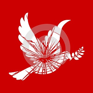 Broken peace dove icon