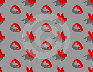 Broken Peace icon 3d isometric seamless pattern, Pray and Stop war concept design poster and social banner post horizontal