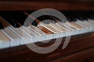 Broken piano keys.