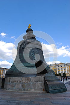 The broken piece of the Tsars Bell inside the walls of the Kremlin in Moscow