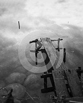 Broken pier at Tondok lake Bolaang Mongondow Timur